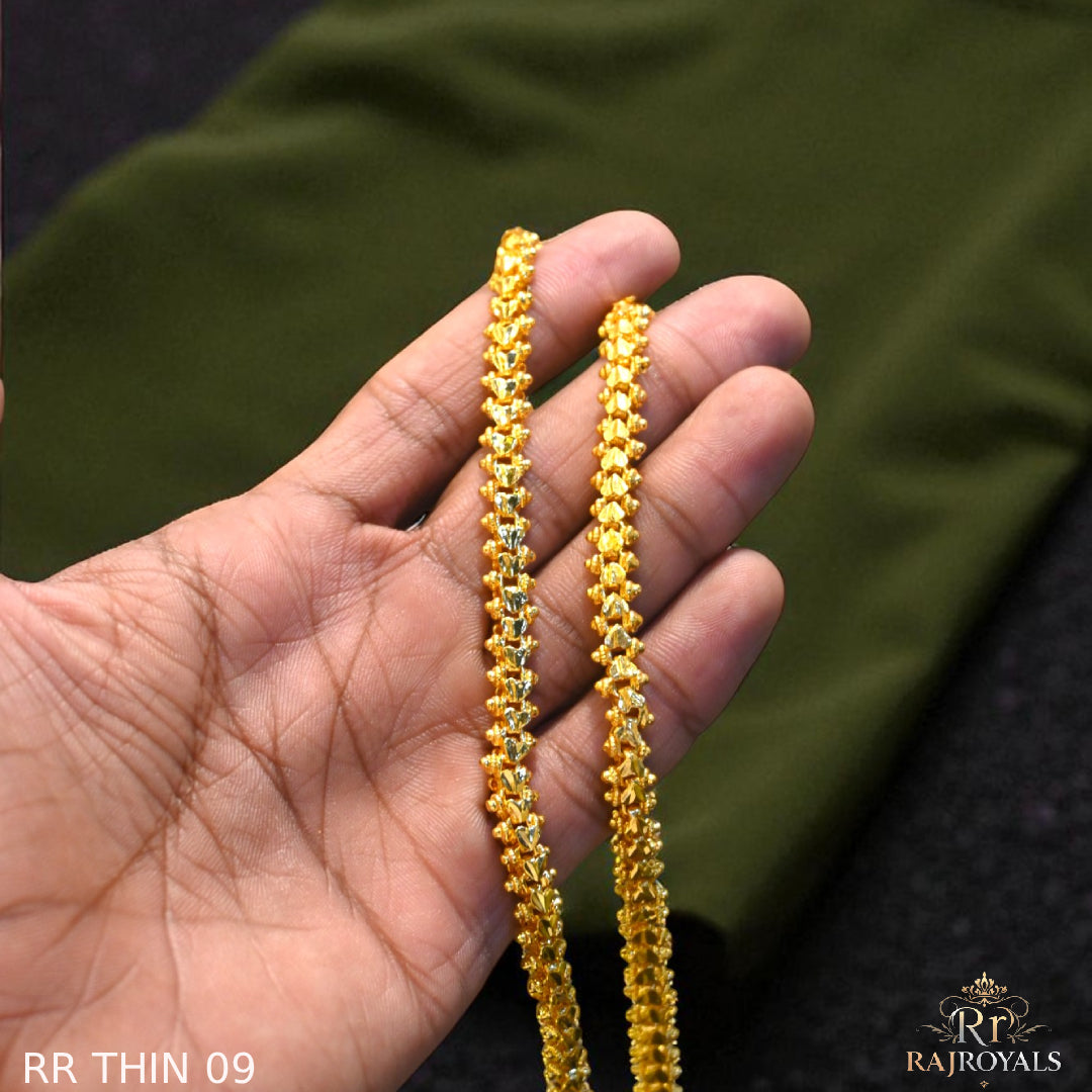 1 Gram Gold Plated Unique Design Premium-Grade Quality Chain for Men RR THINE 09