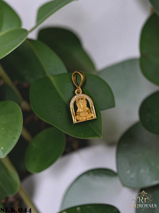 Superior Shine Ganpati Bappa Diamond Gold Plated Pendant For Men's LK.044