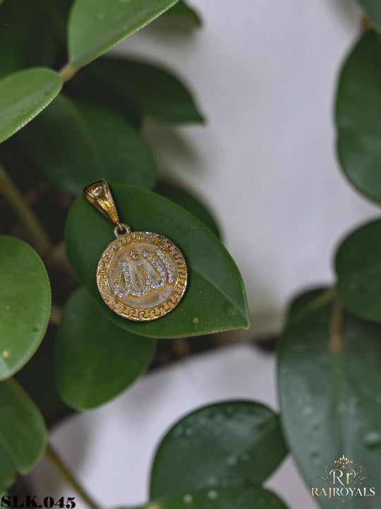Allah Islamic Gold-Plated CZ Diamond Pendant LK.045