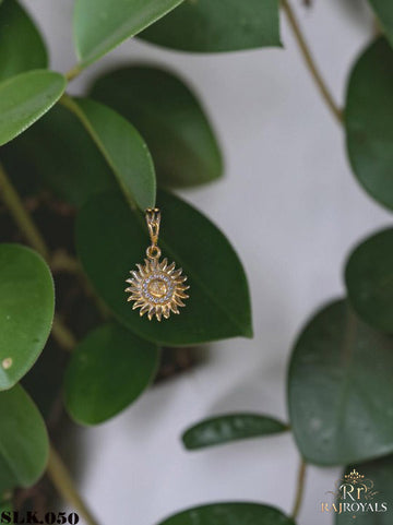 Royal Shining Diamond Design Sun Face Gold Plated Pendant For Men's-LK.050