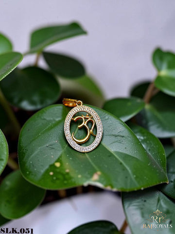 Om Logo Gold Plated Pendant For Men's SLK.051