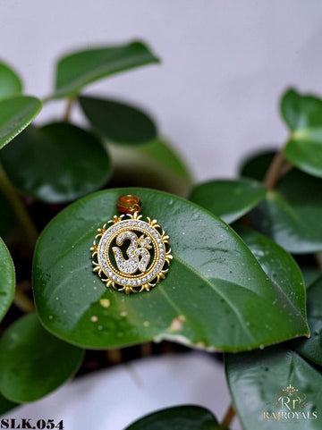 raditional Om Gold Pendant with Diamond Work For Men's LK.054