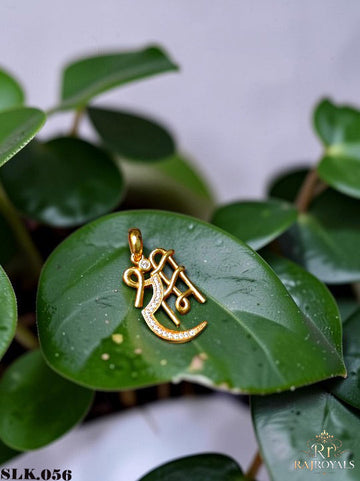 hree Ram (श्री राम) Gold-Plated Pendant with CZ Stones |SLK.056