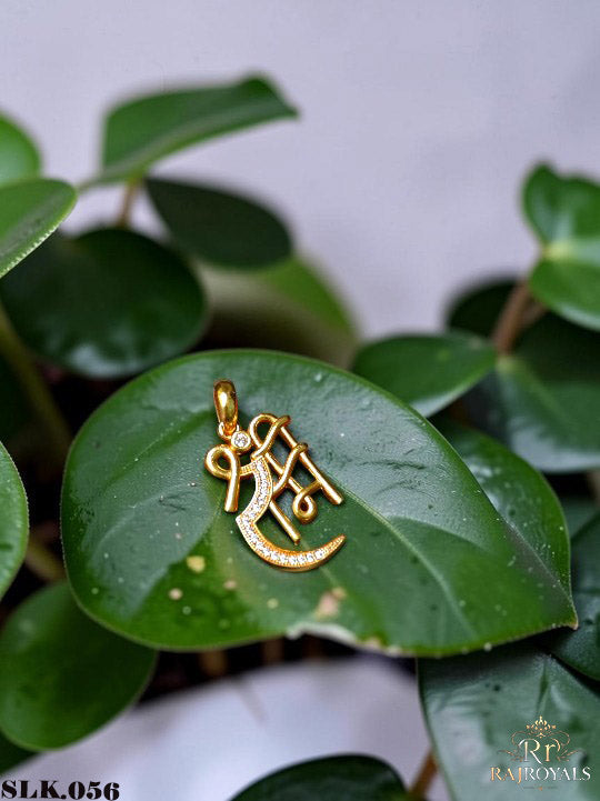 hree Ram (श्री राम) Gold-Plated Pendant with CZ Stones |SLK.056