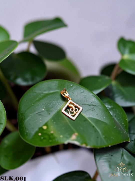 Ganpati Logo Gold Plated Designer Pendant Locket for Men SLK.061