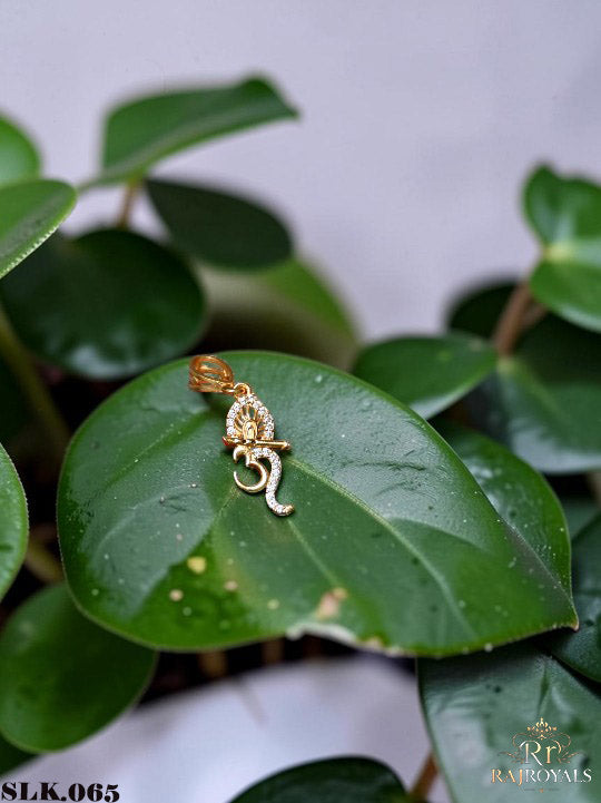 Royal Om Design Trishul Gold Plated Pendant For Men's SLK.065