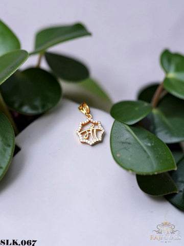 Gold Plated Maa Naam Pendant Locket with CZ Stones SLK.067
