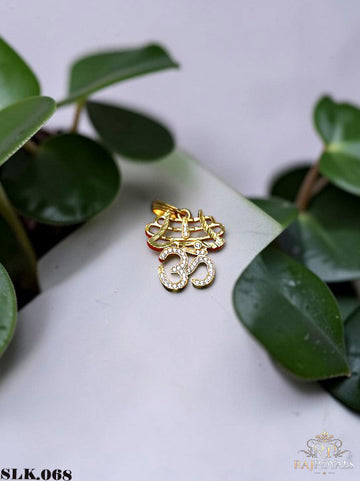 raditional Om Gold Pendant with Diamond Work For Men's SLK.068