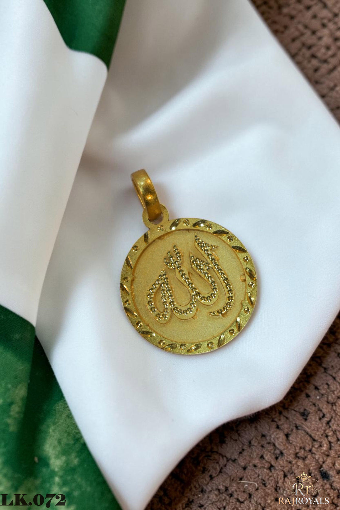 Allah Name Gold Plated Round Pendant Locket LK.072