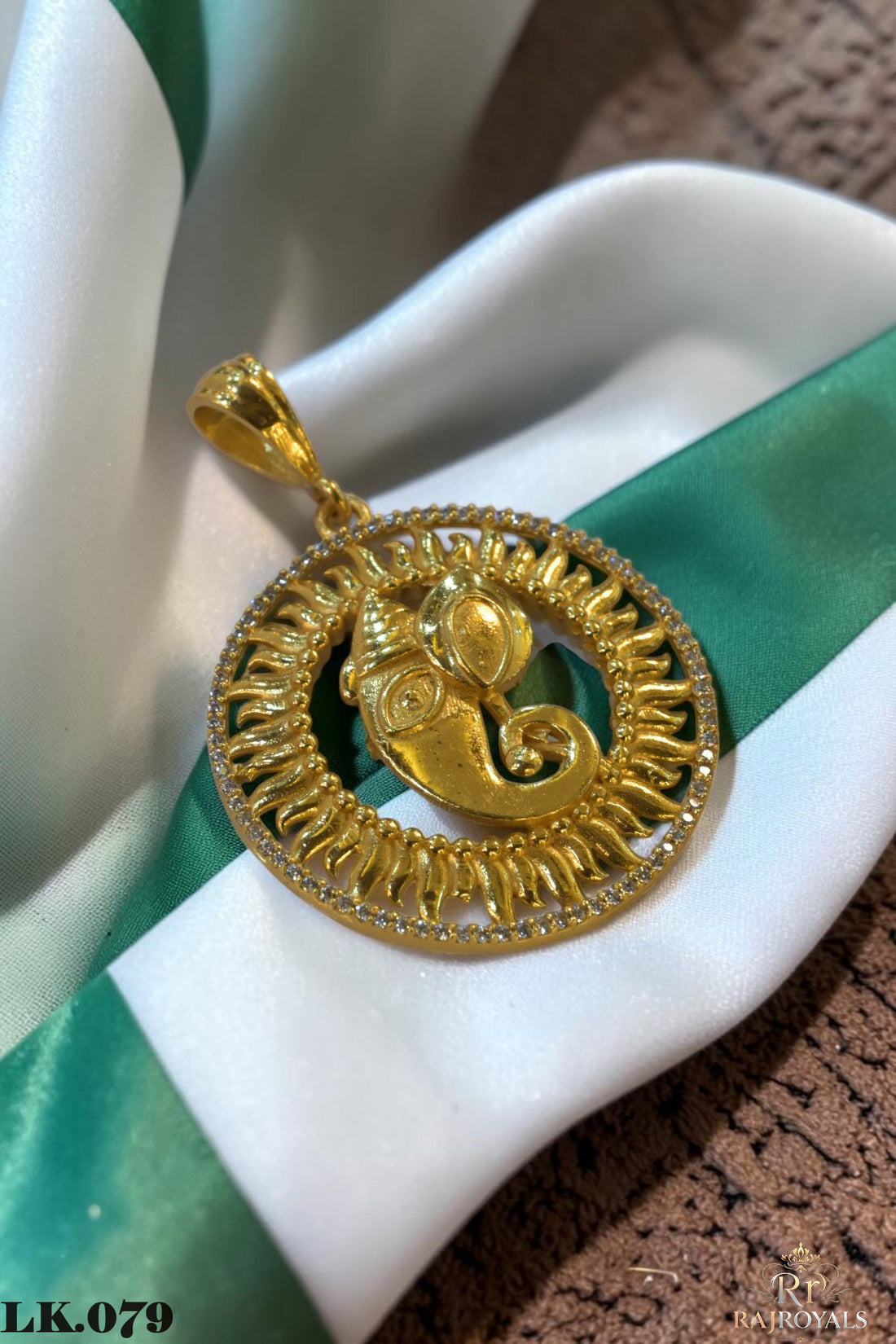 Product Name  Shree Ganesh Gold Plated Locket with CZ Stones Pendant for Men LK.079