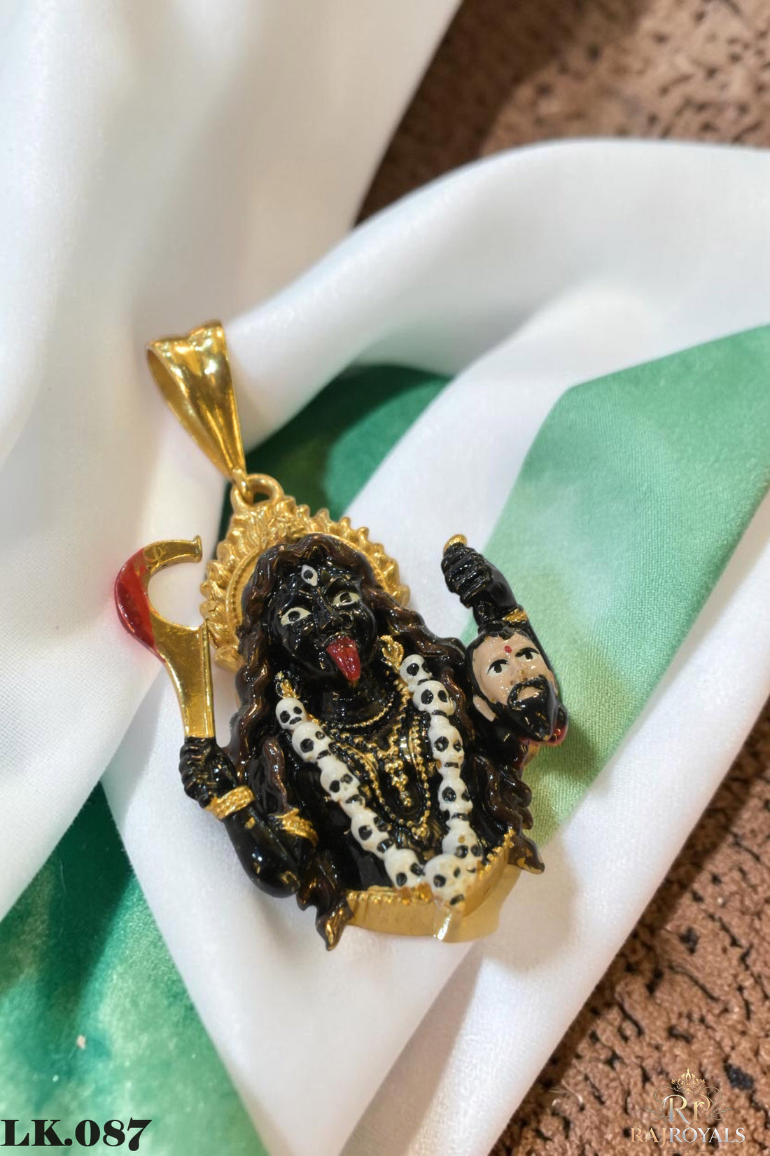 Diamond Kali Mata Fabulous Finished Gold Plated Pendant For Men's LK.087