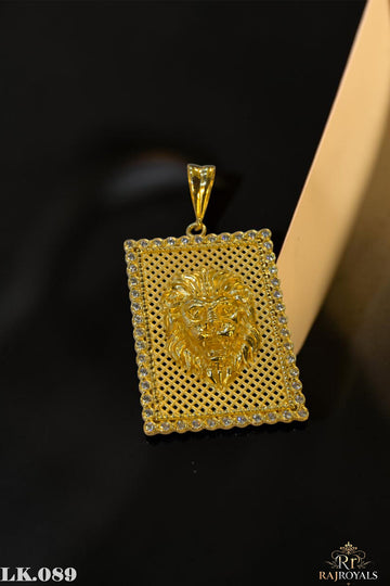Lion Face Premium Gold Plated CZ Locket LK.089