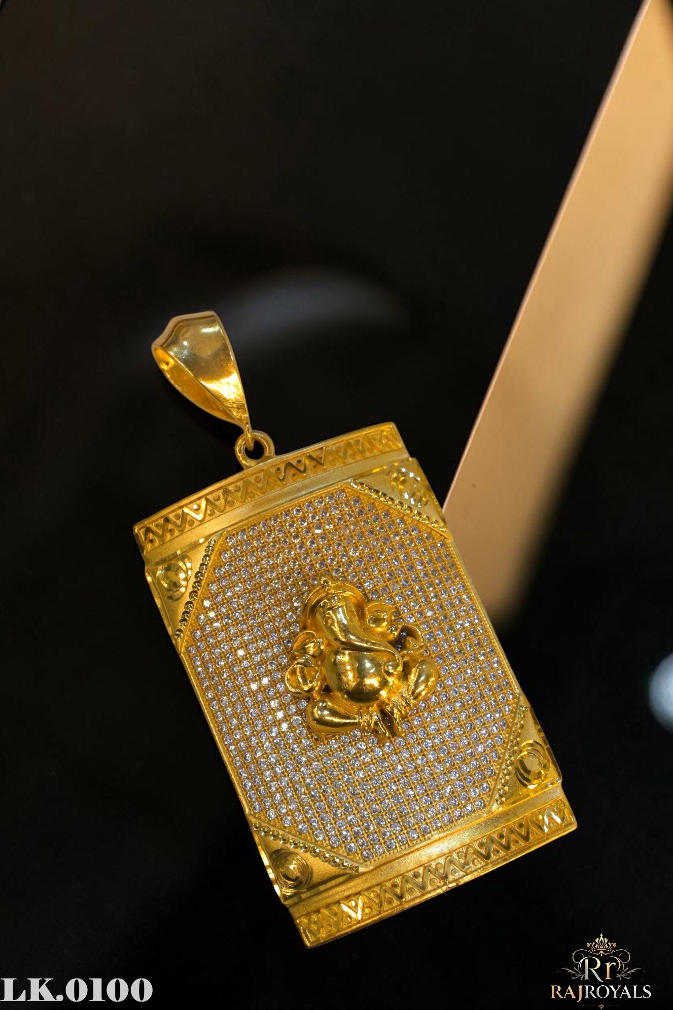 Very Decent Ganpati Pendant with Diamonds - Style LK.0100