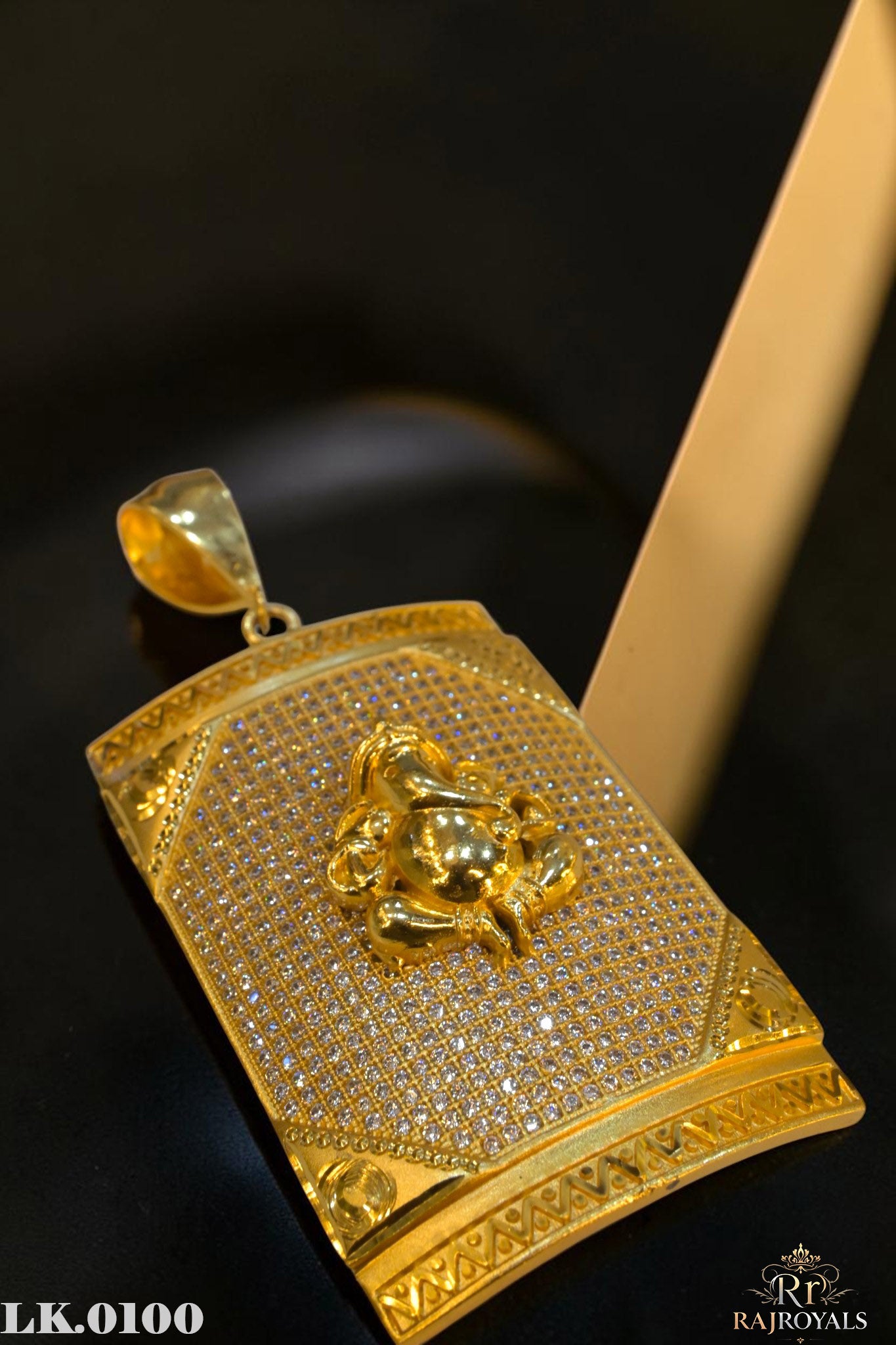 Very Decent Ganpati Pendant with Diamonds - Style LK.0100