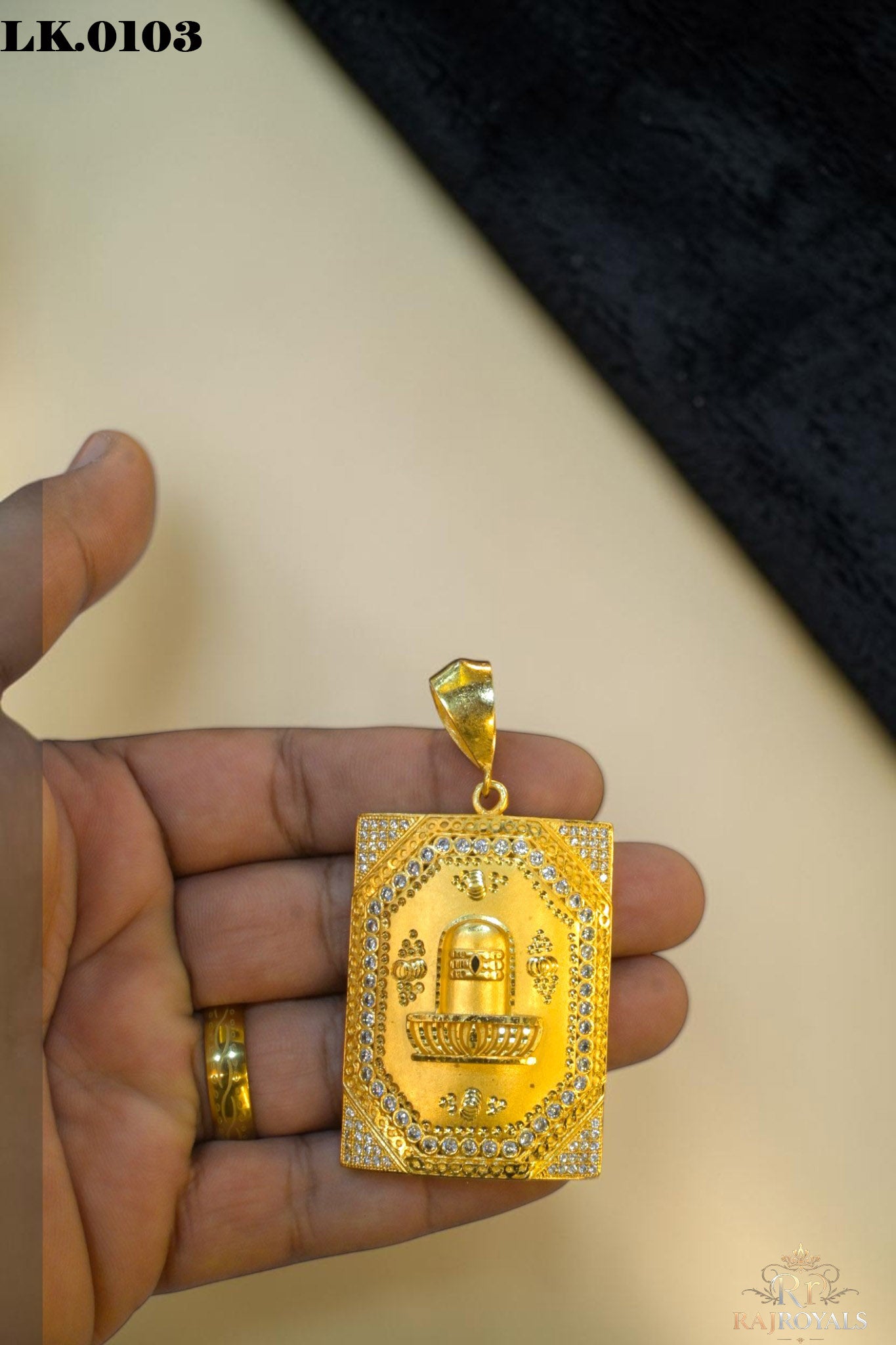1 Gram Gold Forming Shivlingh Best Quality Pendant For Mens LK.0103