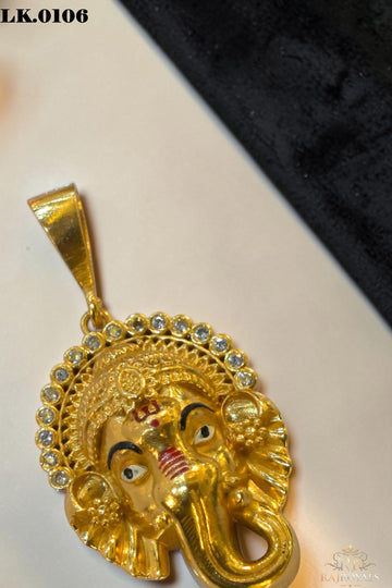 Shree Ganesh Premium Gold Plated CZ Locket (LK-0106)