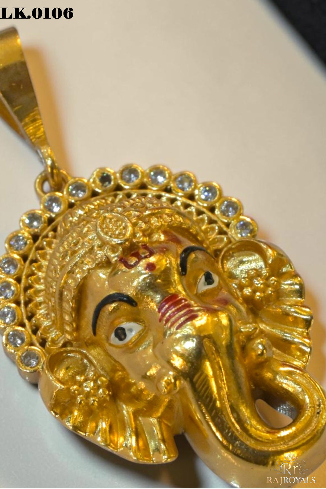 Shree Ganesh Premium Gold Plated CZ Locket (LK-0106)