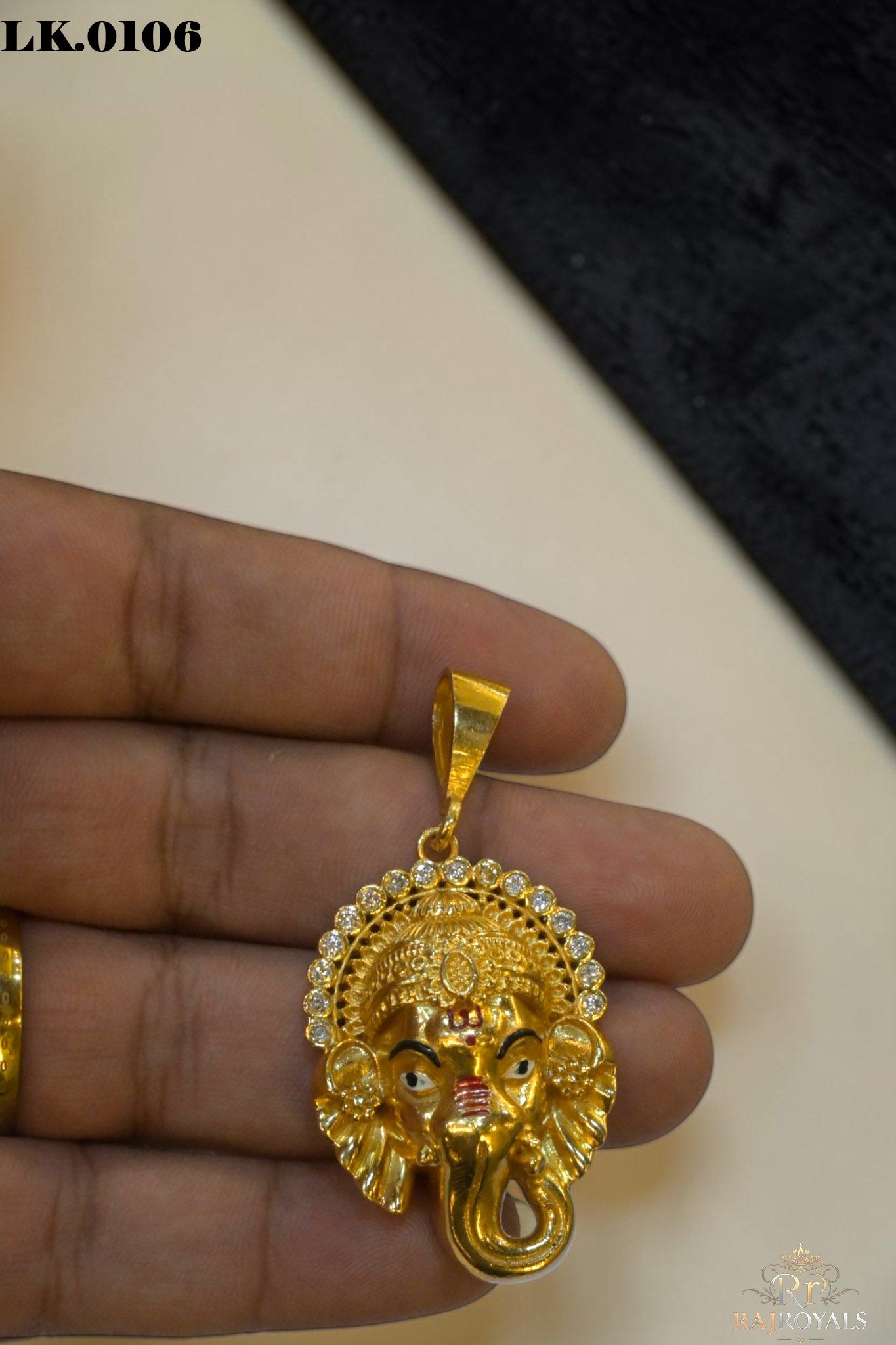 Shree Ganesh Premium Gold Plated CZ Locket (LK-0106)