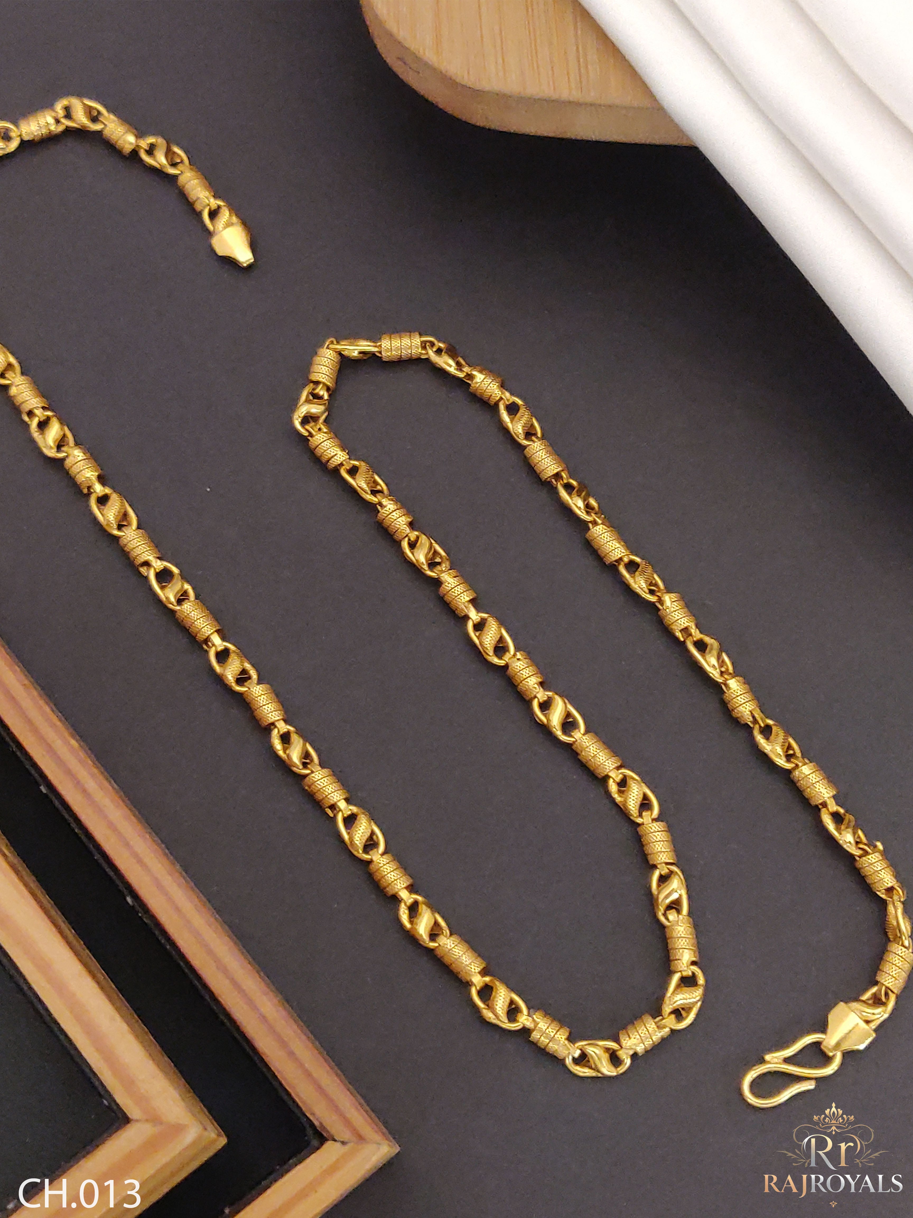 One Gram Gold Plated Designer Link Chain for Men