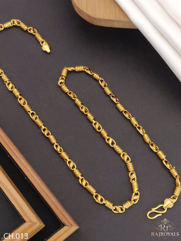 One Gram Gold Plated Designer Link Chain for Men