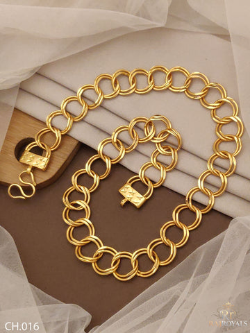 New 2 Kadi Superior Quality Hand-Finished Design Gold Plated Chain for Men CH0.16