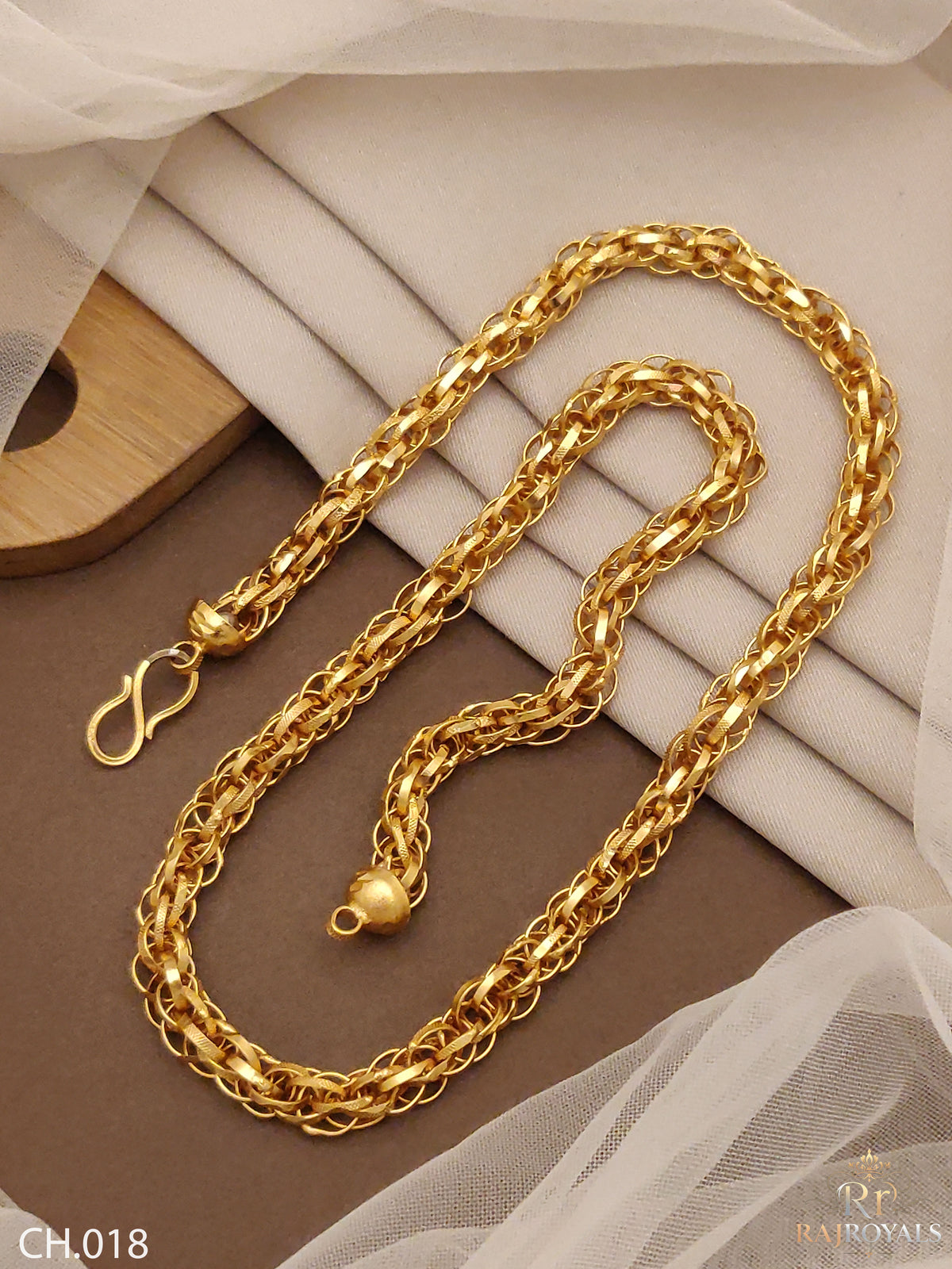 Gold Plated Rajwadi Dainty Design Best Quality Chain for Men.CH.018