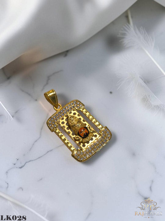 Khatu Shyam ji Gold Plated Pendant For Men's-LK028