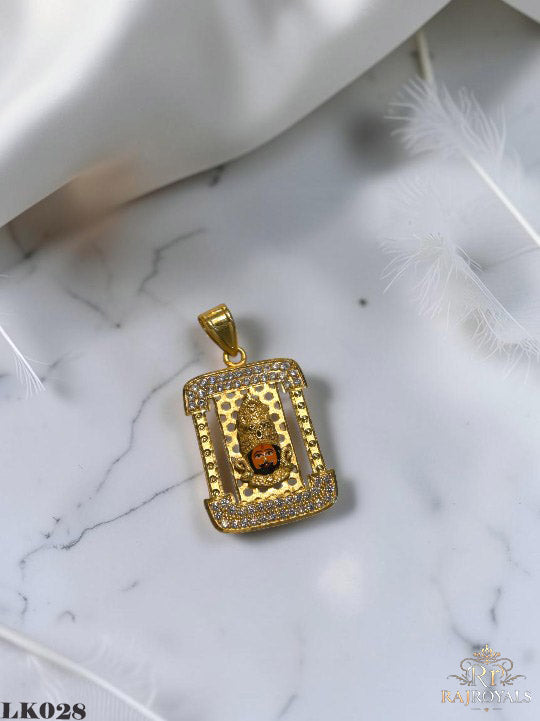 Khatu Shyam ji Gold Plated Pendant For Men's-LK028