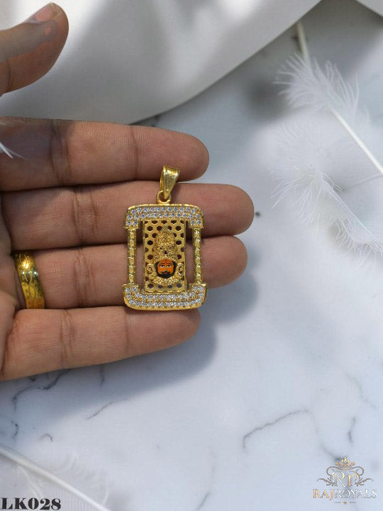 Khatu Shyam ji Gold Plated Pendant For Men's-LK028