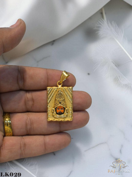 Khatu Shyam ji Gold Plated Pendant For Men's-LK029