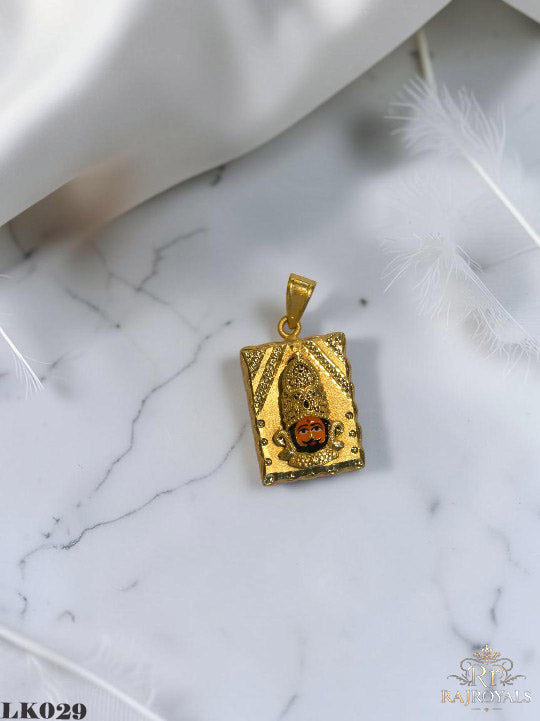 Khatu Shyam ji Gold Plated Pendant For Men's-LK029
