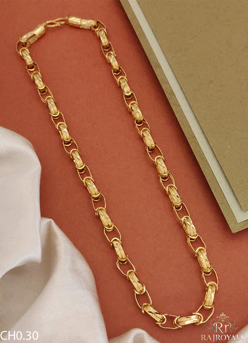 New Classical Nagmani Design Gold Platted Chain For Men CH0.30