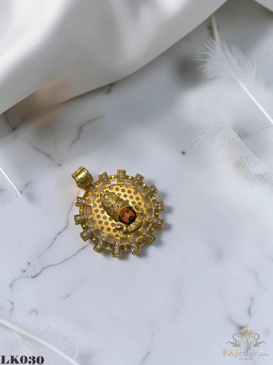 Khatu Shyam ji Gold Plated Pendant For Men's-LK030