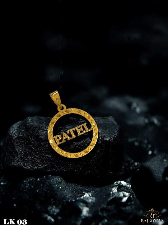 Masterful Gold PATEL NAME LOGO Pendant LK03