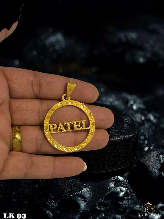 Masterful Gold PATEL NAME LOGO Pendant LK03