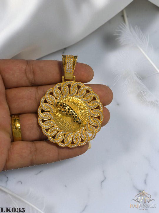 Jaguar Designer Gold Plated Pendant with CZ Stones LK.035