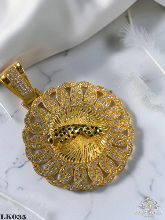 Jaguar Designer Gold Plated Pendant with CZ Stones LK.035