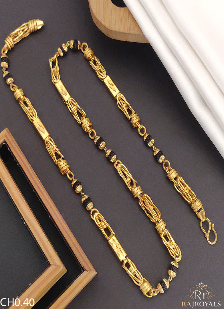 New Claasical Combo New arrival Chain With Rudraksh Mala For Man CH0.40