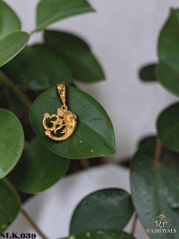 Superior Shine Ganpati Bappa Diamond Gold Plated Pendant For Men's LK.039