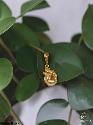 Ganpati Bappa Diamond Gold Plated Pendant For Men's LK.040