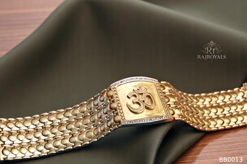 OM Logo Design Mens Fashion Diamond Bracelet BB0013