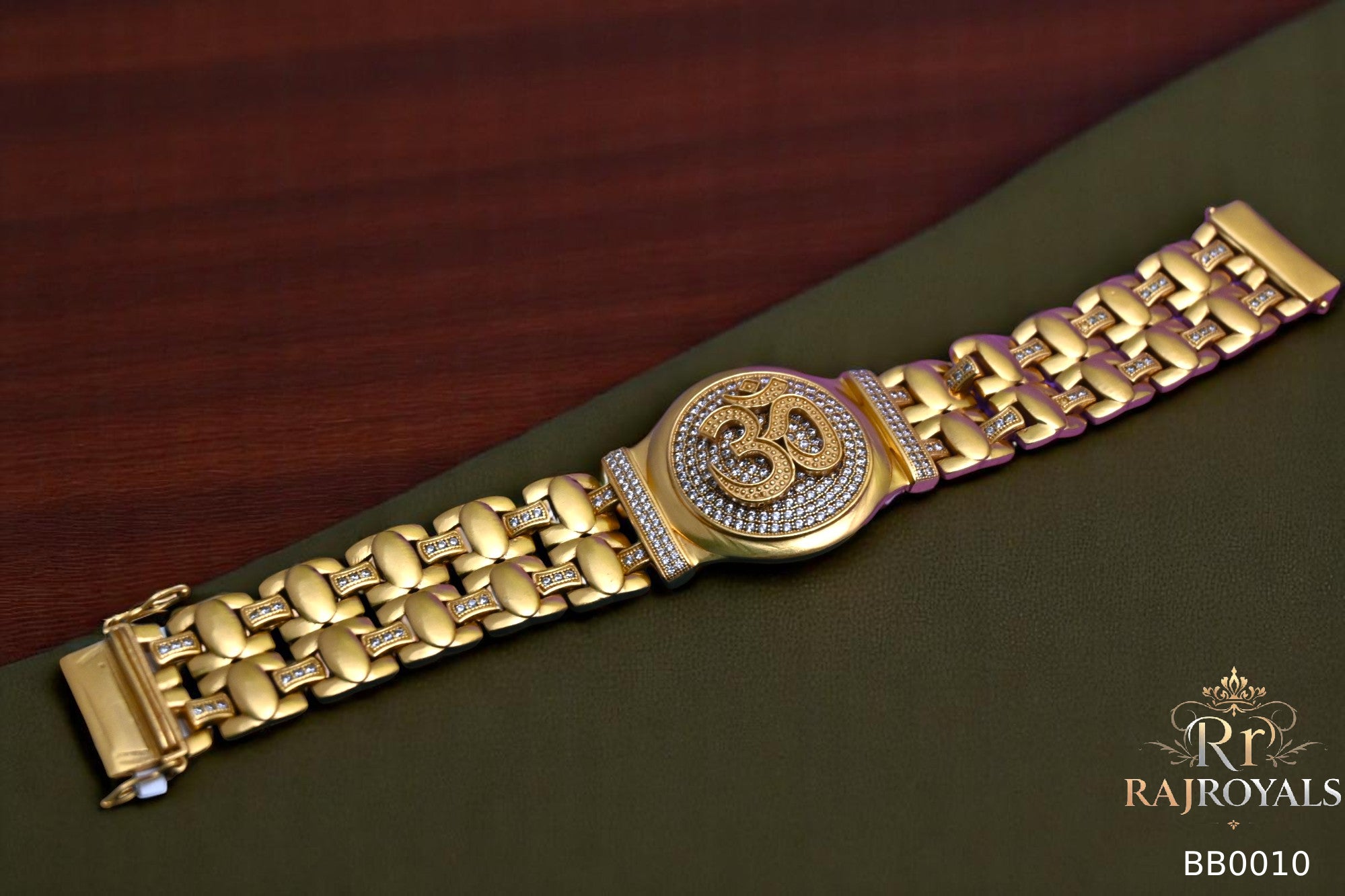 Gold plated omlogo with stylish design for men's Bracelete BB0010