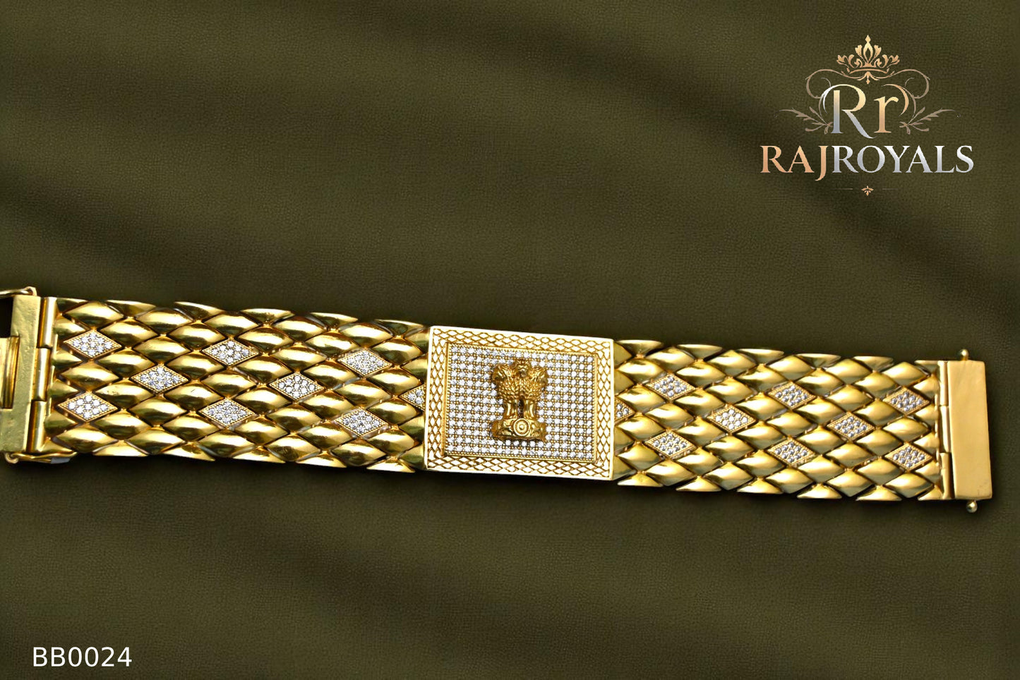 Mudra logo with stons Face Kajukatri Diamond Bracelet RR BB 0024