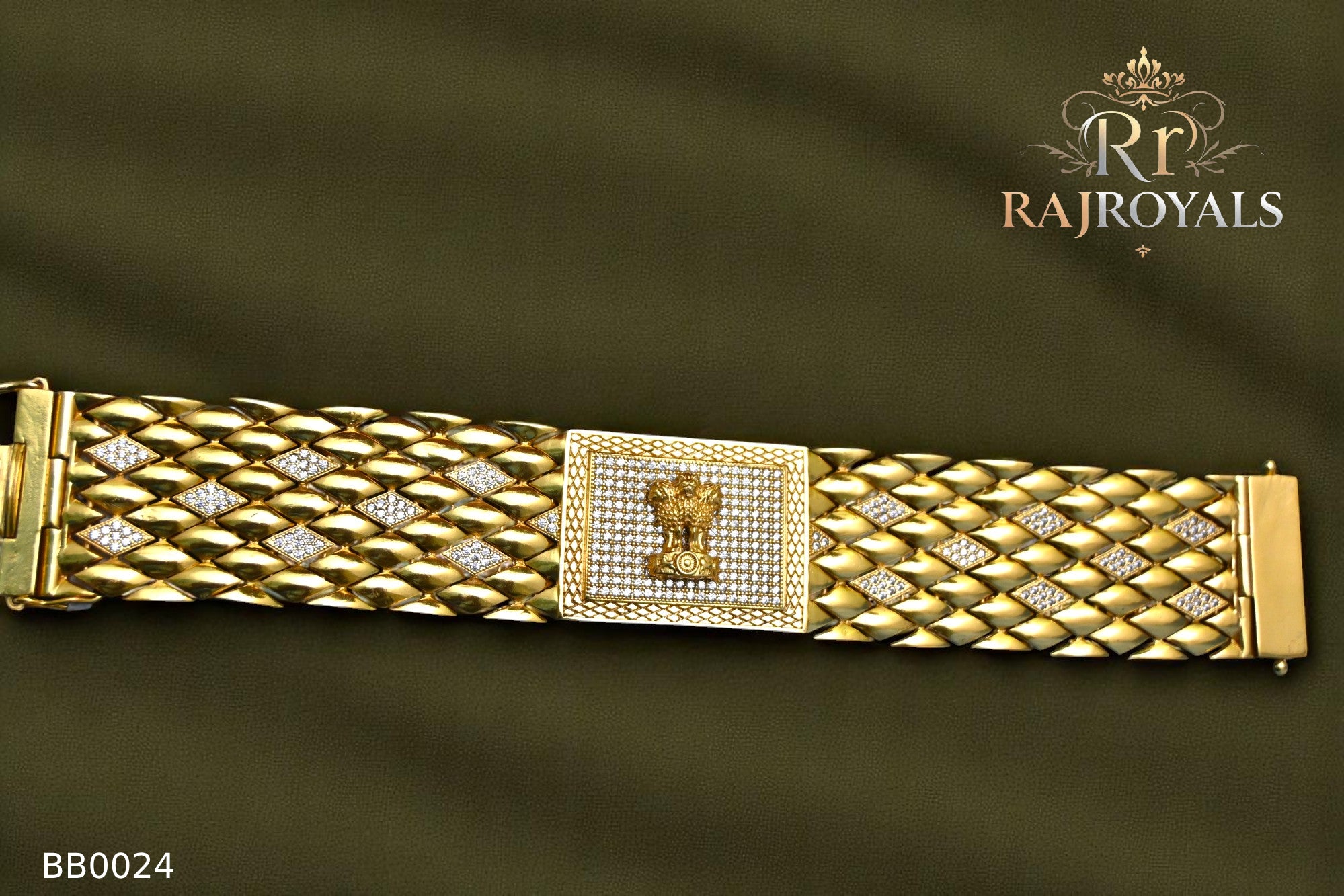 Mudra logo with stons Face Kajukatri Diamond Bracelet RR BB 0024