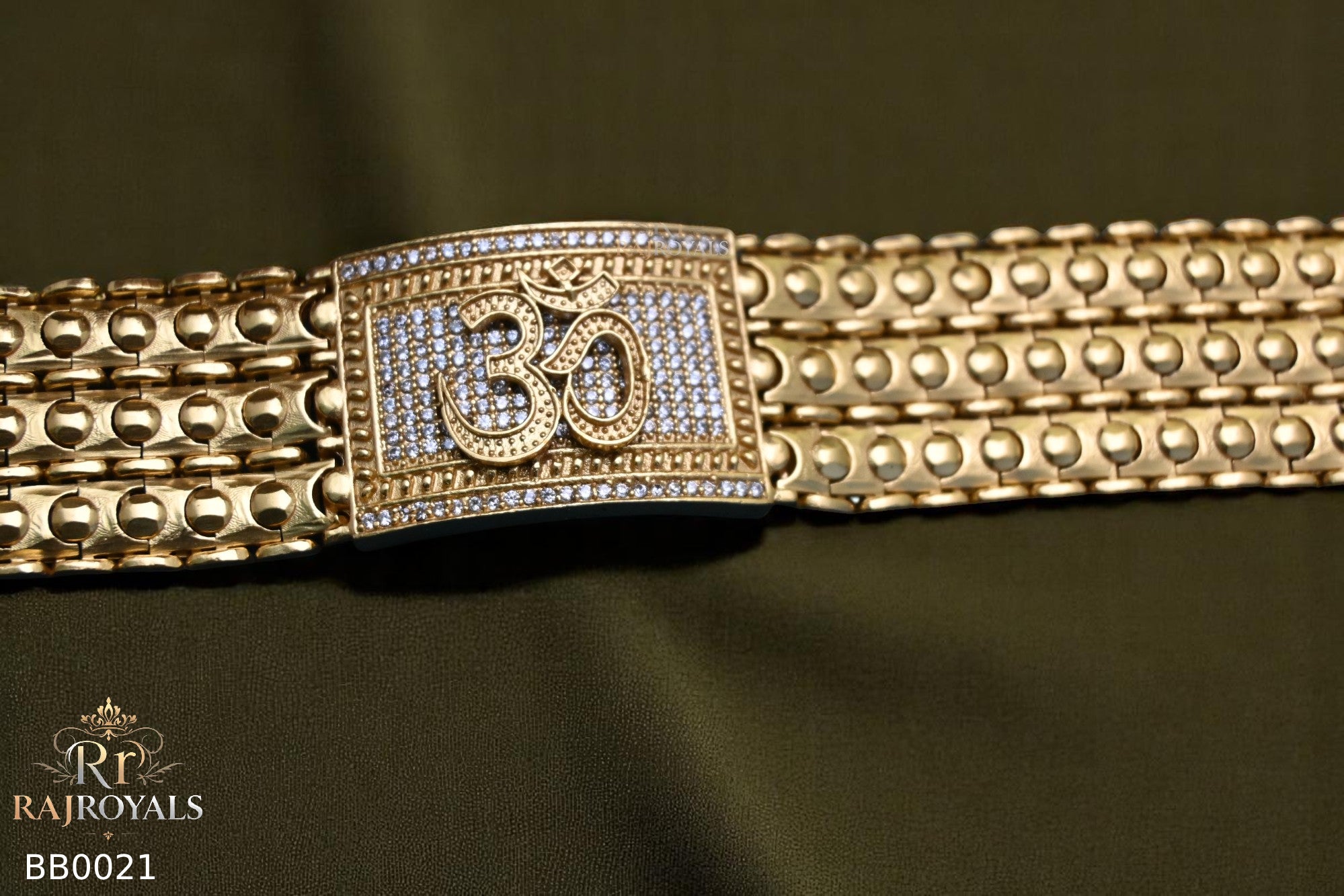 Om logo trending Design gold Pleted Men’s Fashion Bracelet  BB0021