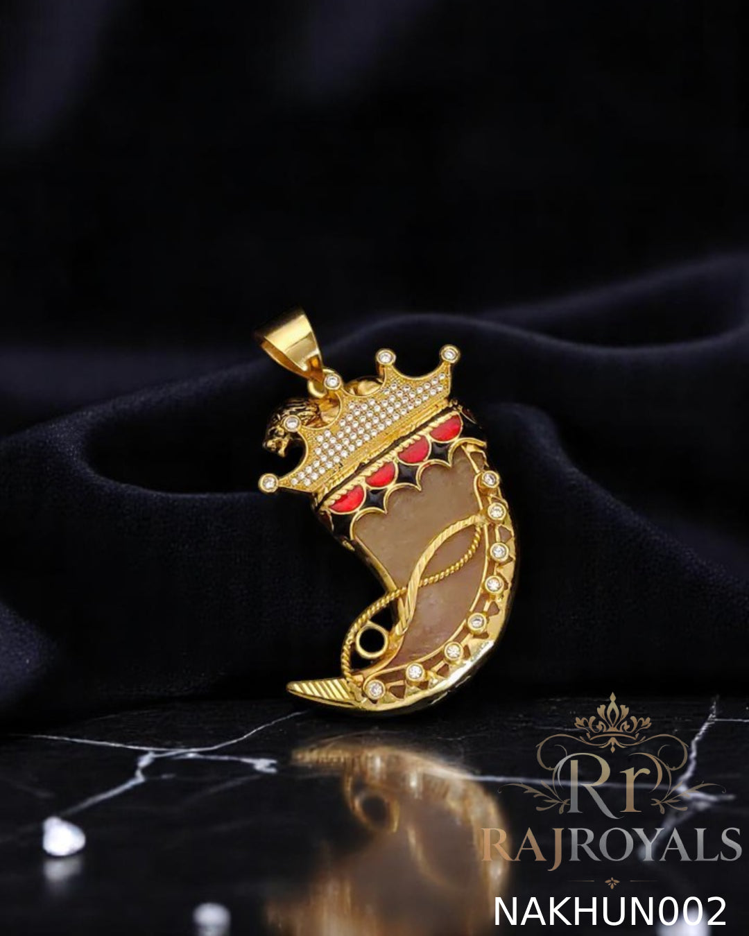 King of Lion Rajwadi Artificial Nail Pendant for men's NAKHUN 002