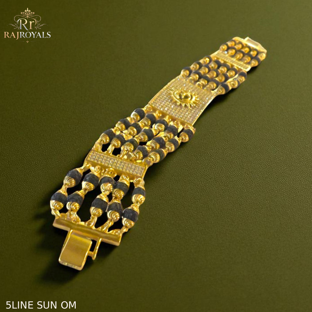 5 line rudrakhsa bracelets for sun om logo