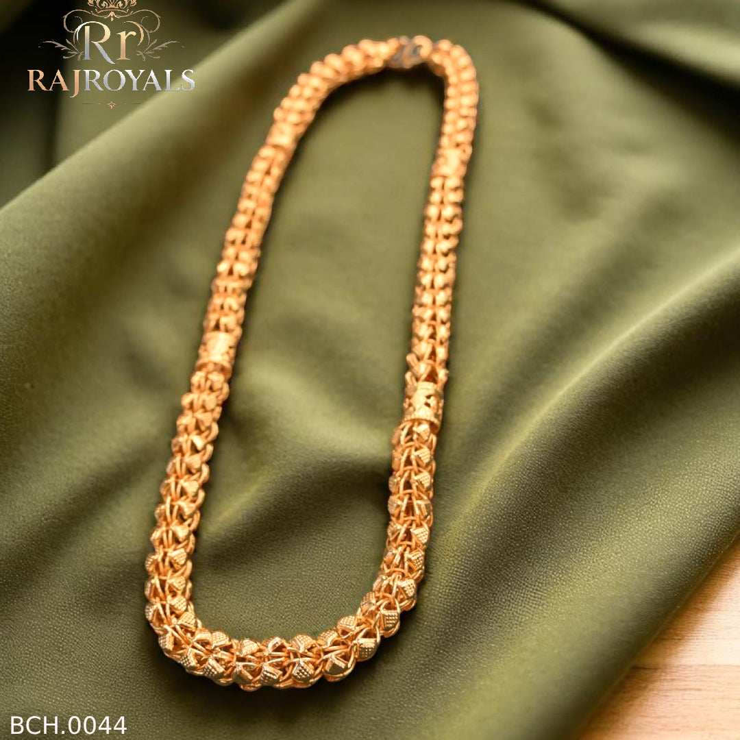 Majestic Shine Classical Leaf design Gold-Plated Chain for men RRBCH.0044